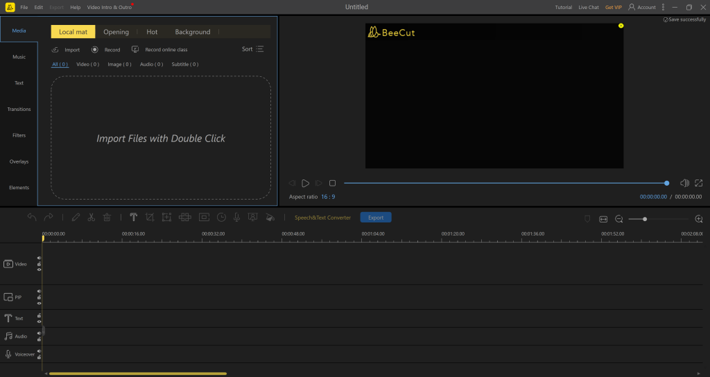 BeeCut Video editor for Windows