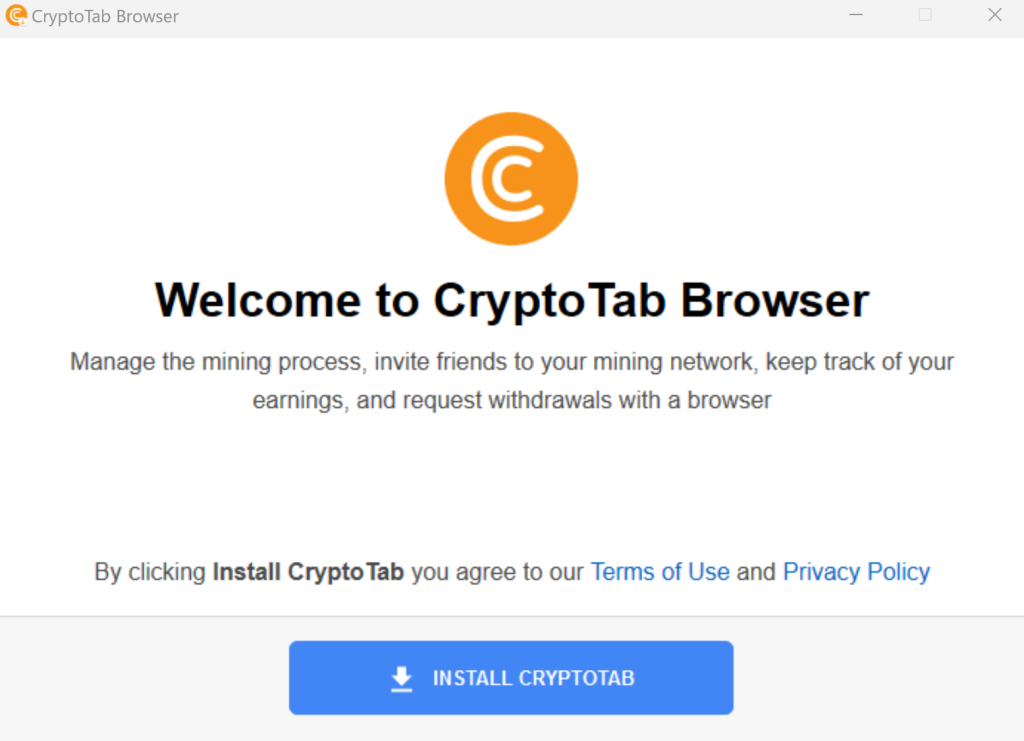 Cryptotab Browser pro on Windows