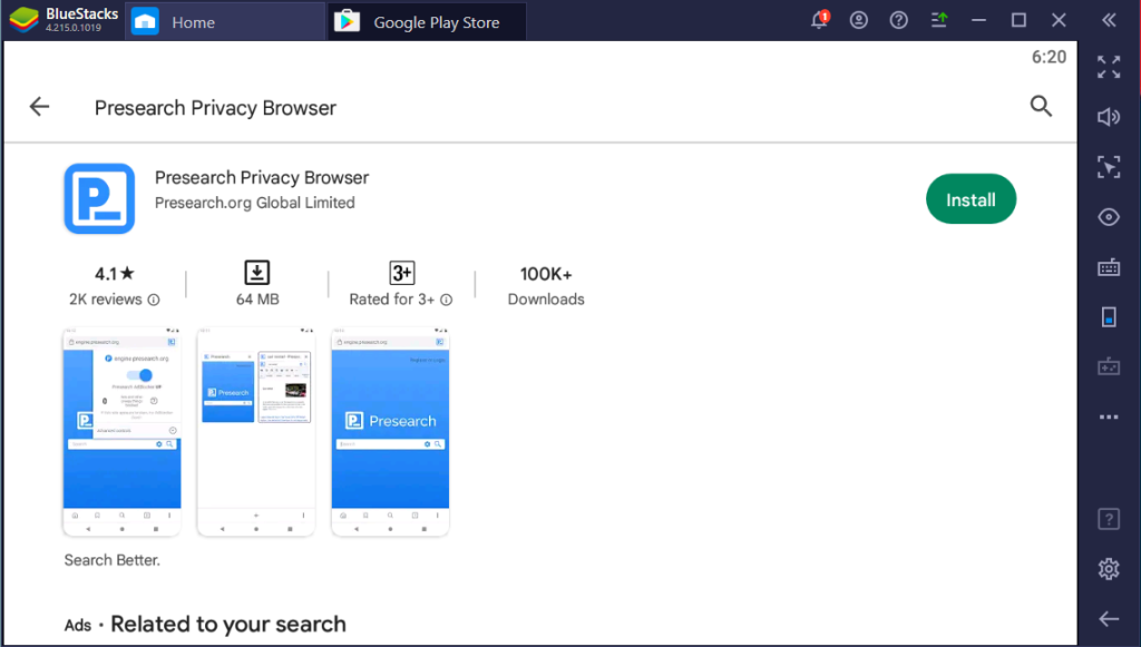 Presearch Privacy Browser for Mac