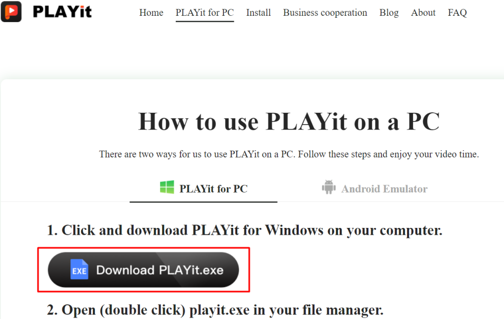 Playit for Windows