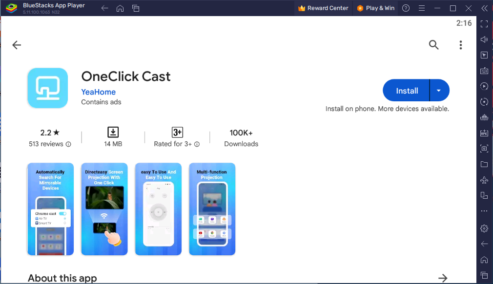 OneClick Cast for Windows PC